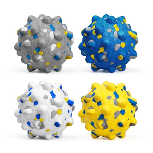 Dog Tennis Balls for Aggressive Chewers (Mixed-Medium-4Pcs)