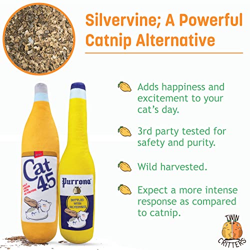 KittiForti 2 Pack Organic Silvervine Catnip Substitute Toys for Cats & Kittens