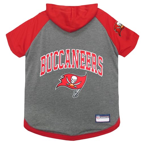 TBB-4044-MD NFL Tampa Bay Buccaneers Hoodie for Dogs & Cats. | NFL Football Licensed Dog Hoody Tee Shirt, Medium| Sports Hoody T-Shirt for Pets | Licensed Sporty Dog Shirt (Medium / Tampa Bay Buccaneers)