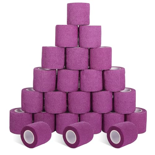 24 Pack Self Adhesive Bandage Wrap (Purple / 2 Inch)