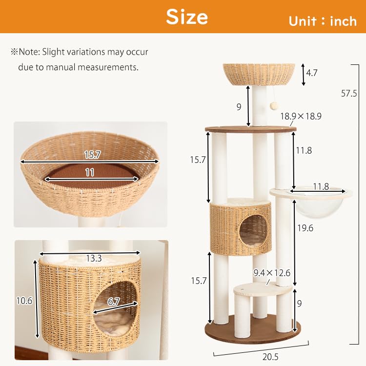 Modern Cat Tree for Large Cat (Brown Y909)