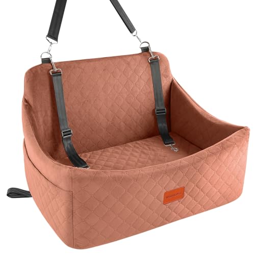 Dog Car Seat for Medium & Large Dogs Up to 55lbs (Brown / Large)