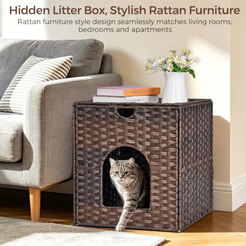 Cat Litter Box Enclosure (18.2'' L x 18.2'' W x 20.5'' H / Brown)