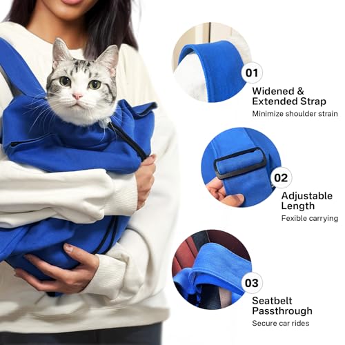 Cozy Travel] Cat Carrier Pouch (Klein Blue / 22.8"L x 16.5"W x 0.4"H)