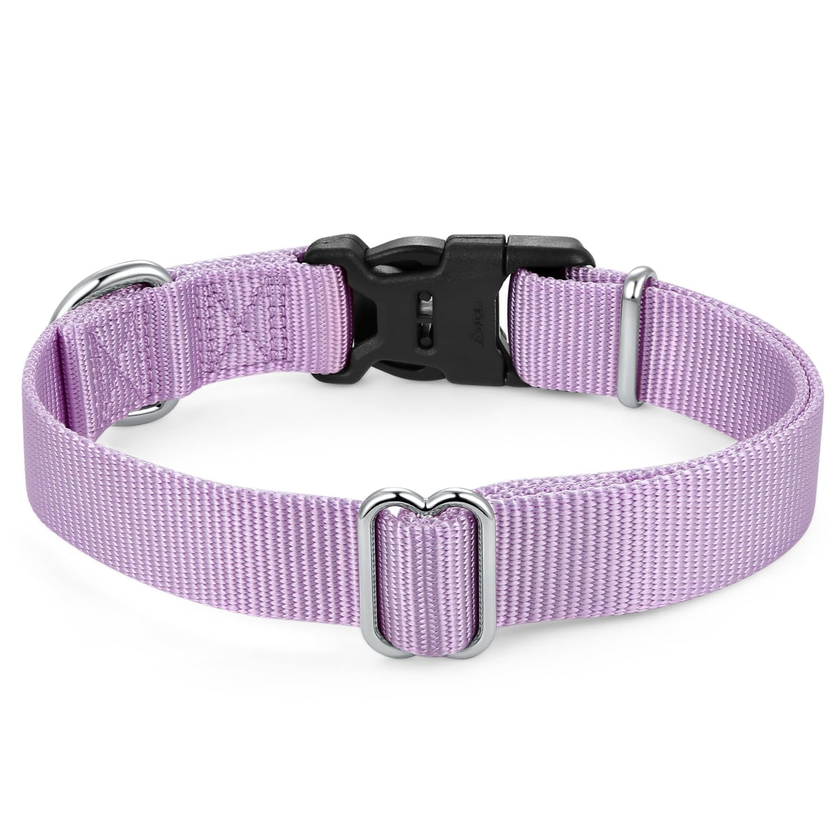 Nylon Dog Collar with Quick Release Buckle Soft Adjustable Sturdy for Small Medium Large Dogs Violet (Violet / L：17.5"-25.5")