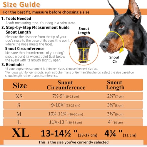 Dog Muzzle Humane Basket Muzzle for Large Dogs Biting (XL)