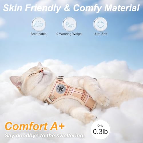 Cat Harness and Leash Set (Beige / S (Chest: 11 - 16"))