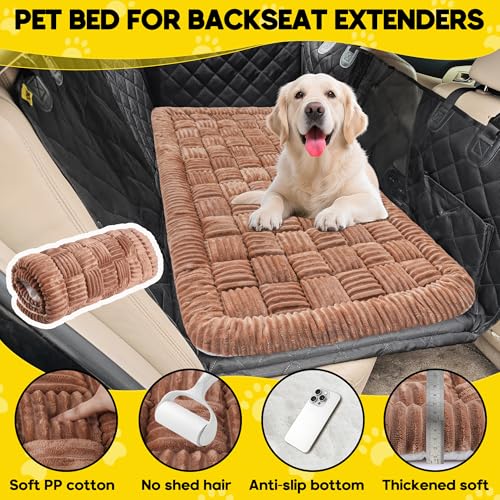 Dog Car Bed Mat Non (Brown / For Cars/ SUV/ Small Truck (50"×24.6"))
