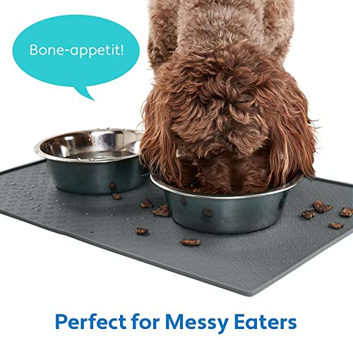 100% Waterproof Dog Food Mat (Gray / 22"L x 14"W)