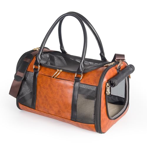 Dog Soft Sided Carriers Pet Carrier for Small Dogs Cats (Brown)