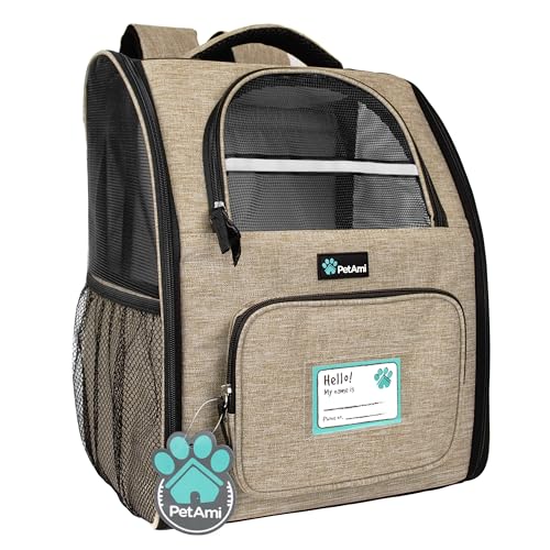 Dog Backpack Carrier Airline Approved Cat Pet Puppy Bag (Heather Taupe)