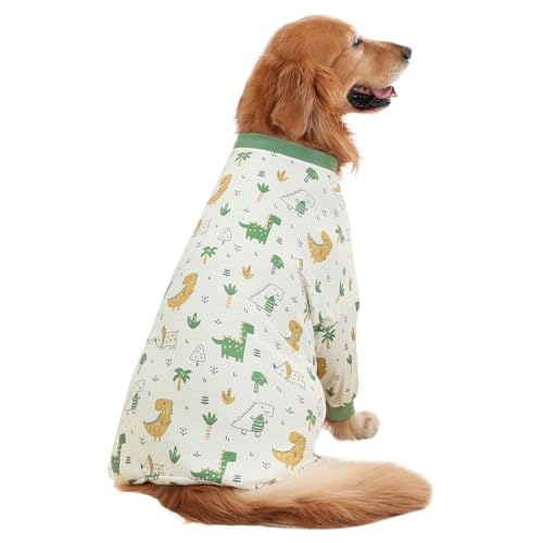 Dog Pajamas One Piece Light Comfy Pjs Pet Costume M (X-Large / Forest Dinos)