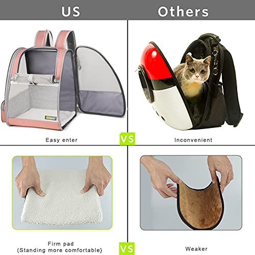 Innovative Traveler Bubble Backpack Pet Carriers for Cats and Dogs (Mesh Pink)