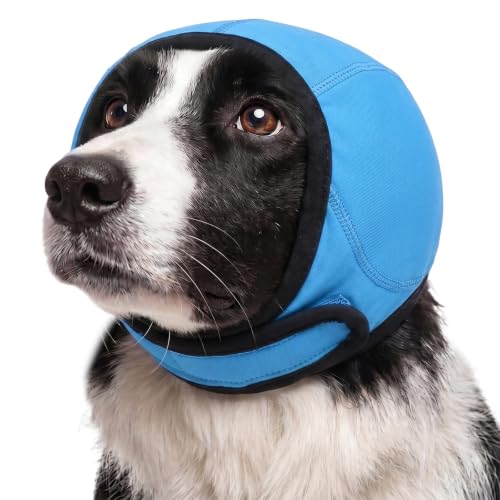 Ear Muffs Noise Protection for Dog Grooming Bathing (LakeBlue / M)
