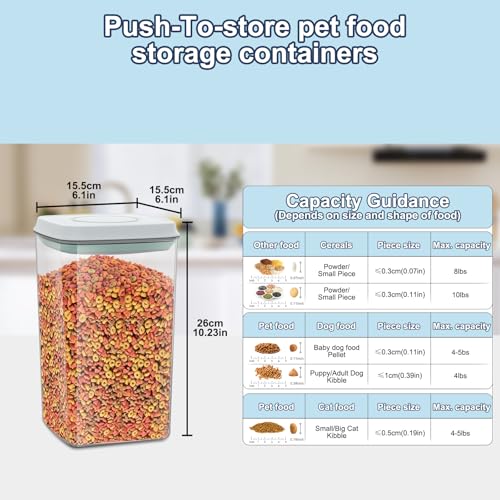 4.2Qt Airtight Dog Cat Food Storage Container and Dog Treat Containers BPA (Grey（4.2Qt-1Pack))