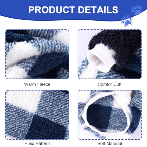 Dog Sweaters for Small Dogs (XX-Small (Chest 10 in) / Blue Plaid)
