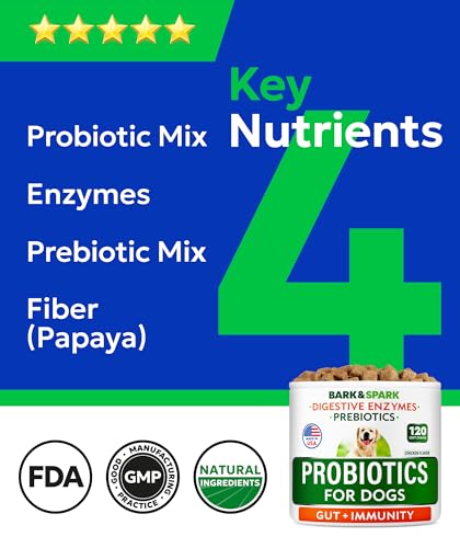 Dog Probiotics 120 Chews for Digestive Health w (Probiotic Chews / 120Ct)