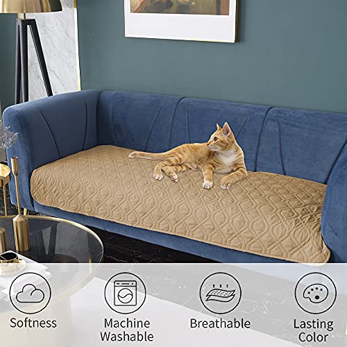 Waterproof Dog Bed Blankets Cover for Bed Couch Sofa Reversible (30x80 Inch (Pack of 1) / Sand+stoneblue)