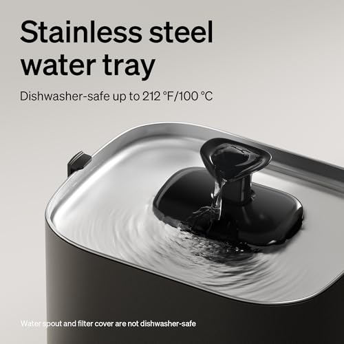 Cat Water Fountain Stainless Steel Tray (Black / Fountain)