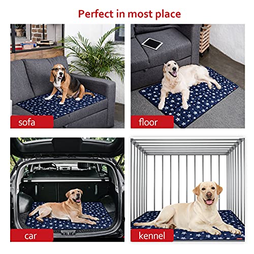 Dog Crate Pad Mat (X-Large 42"X28" / Navy)
