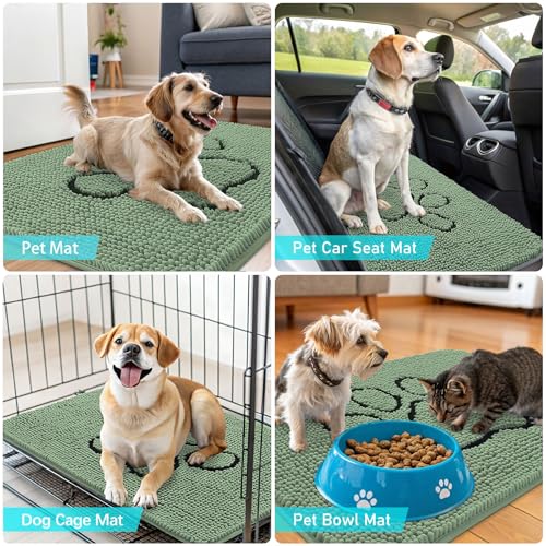 Dog Door Mat for Muddy Paws 36x24 (Olive Green / 36" X 24")