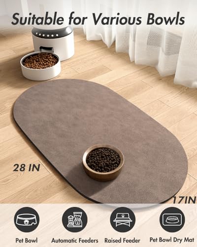 Absorbent Dog Food Mat (Brown / 17"x28")