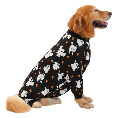 Dog Pajamas One Piece Light Comfy Pjs Pet Costume M (Medium / Ghostly Stars)