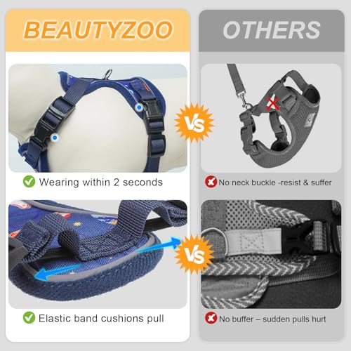 Cat Harness and Leash (Navy / Small (Chest: 13 - 16"))
