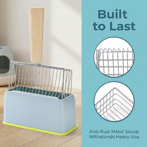 2 Pack Fast Sifting Cat Litter Scoop with Stand