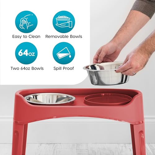 Elevated Dog Bowls (Red)