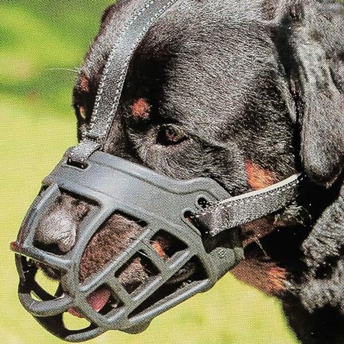 Soft Basket Silicone Muzzle for Large Dog to Prevent Biting (Black / 5 (Snout: 12.25“-13.75”))
