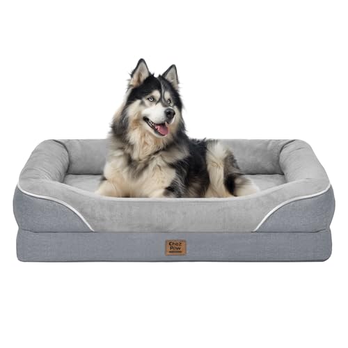 Orthopedic Waterproof Dog Bed for Large Sized Dogs (Silver / 45"L x 35"W x 7.5"Th)