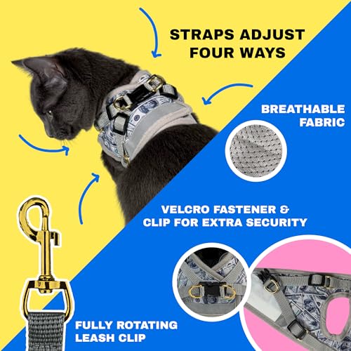 Travel Cat Harness and Leash Set (Medium / Cash Cat)