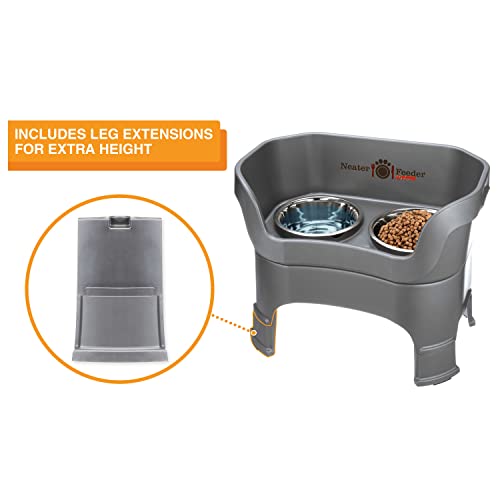Neater Feeder Deluxe Mess (Large + Slow Feed Bowl Combo / Gunmetal)