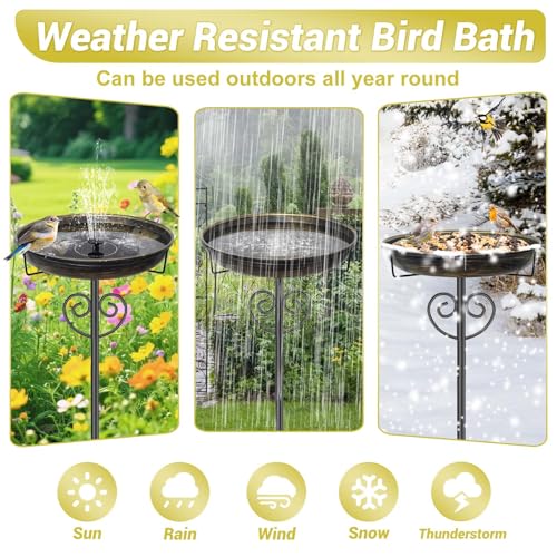 Bird Bath for Outside (Vintage Gold)