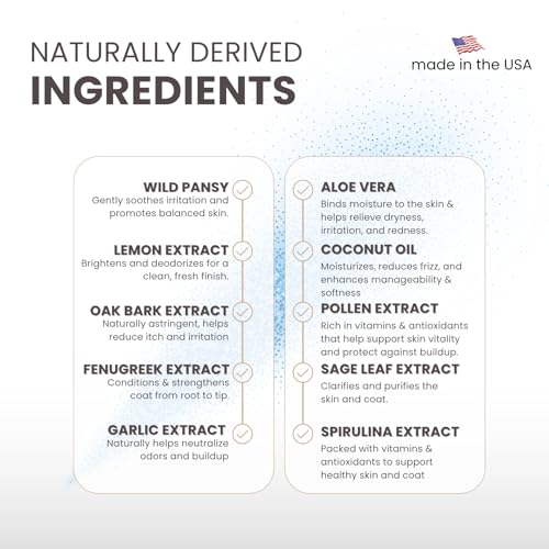 Waterless No Rinse Dog Dry Shampoo Spray with Hydrating Essential Oils