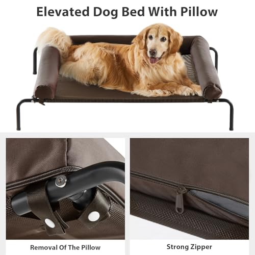 Large Elevated Cooling Cot (Brown / 48.0"L x 35.0"W x 8.0"Th)