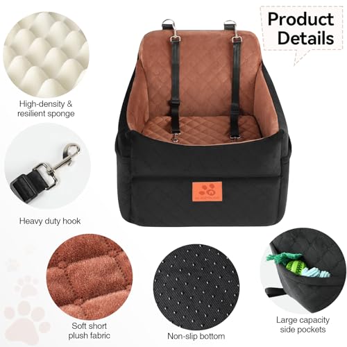 Dog Car Seat for Small (Black/Brown)