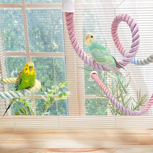 3 PCS Bird Rope Perch Parakeet Climbing Toys Bendable Swing