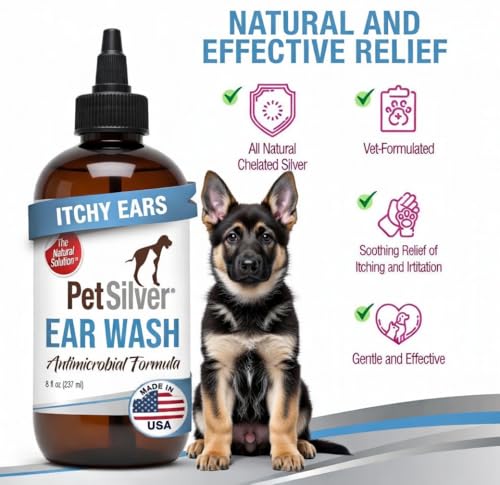 Natural Ear Wash Cleaner for Dogs & Cats (8 oz)