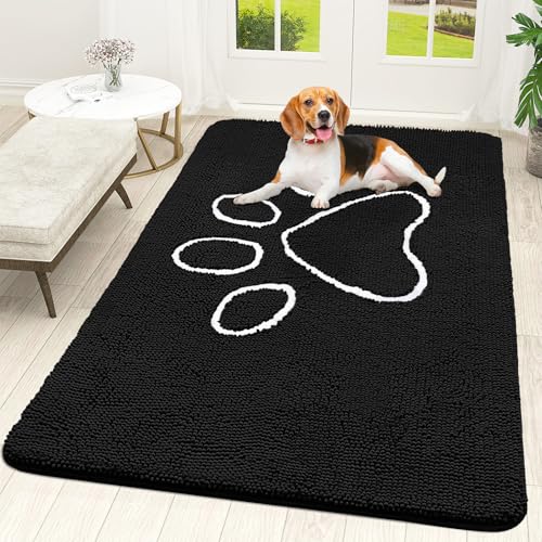 Dog Door Mat for Muddy Paws 70x46 (Black / 70" X 46")