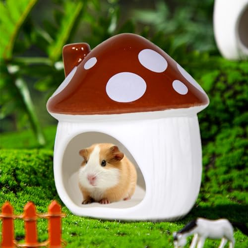 Ceramic Hide Hamster Hideout Small Pets Habitat House Accessories (Brown)