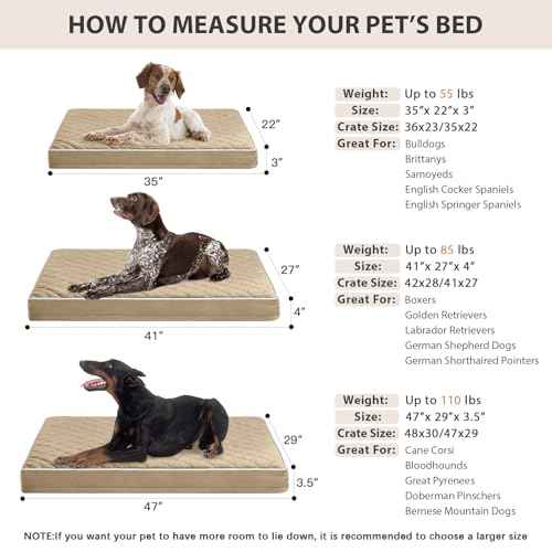 Orthopedic Waterproof XL Dog Bed for Crate Cozy Sleep (brown / 41"L x 27"W x 4"Th)