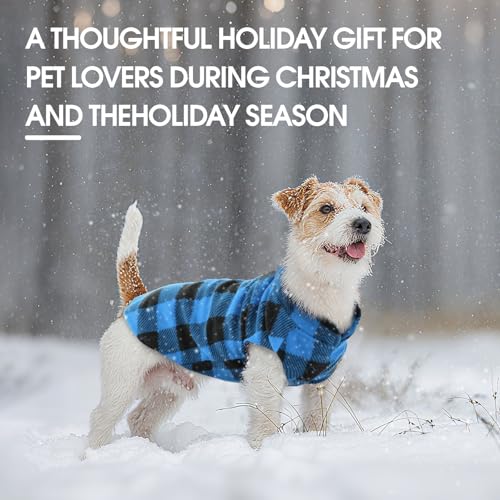 Dog Fleece Vest (Blue Plaid / XX-Small (Chest Girth: 12.2'' ))