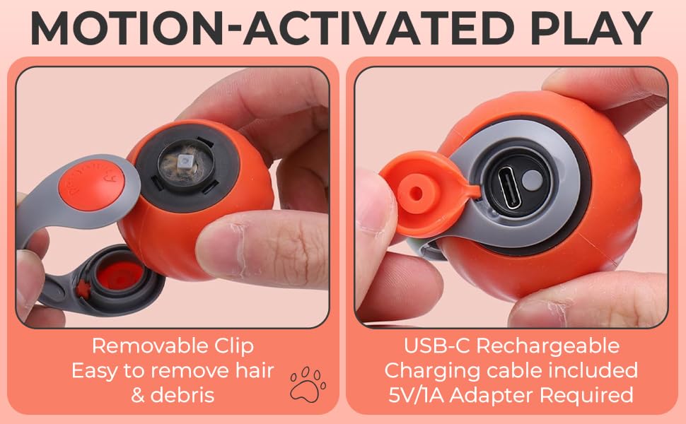 Interactive Cat Toy Ball (01 Orange)