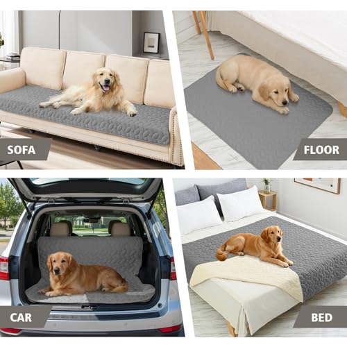 Pet Bed Cover Dog Bed Blanket for Sofa and Furniture Waterproof New Pattern Design (82x120 Inch (Pack of 1) / Lightgrey)