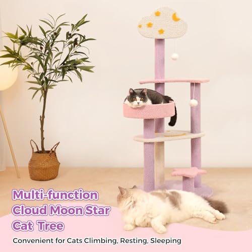 Moon Star Cat Tree (47" / Purple Pink)