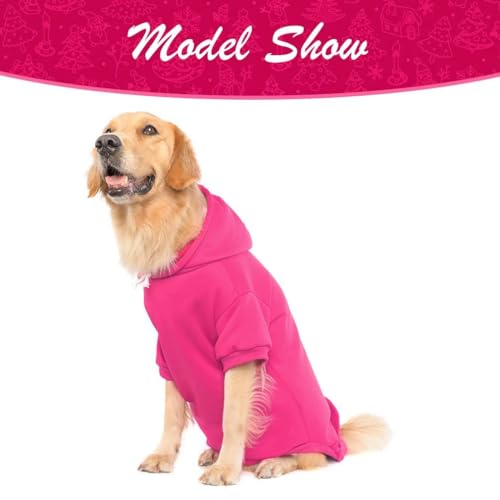 Dog Hoodie for Large Medium Small Dogs (Deep Pink / X-Large/XX-Large)