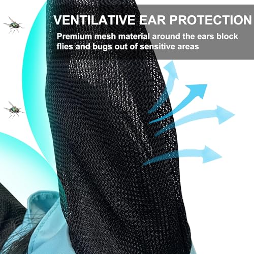 Elastic Fly Mask for Horse with Ear (Pacific Blue / Cob (Medium))