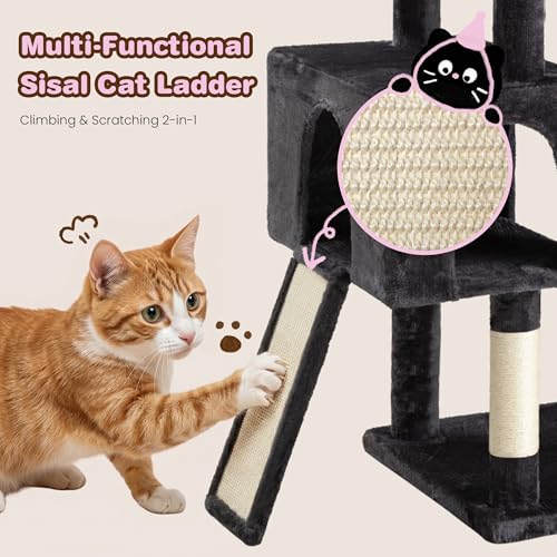 82 inch Cat Tree Tower (Dark Grey)